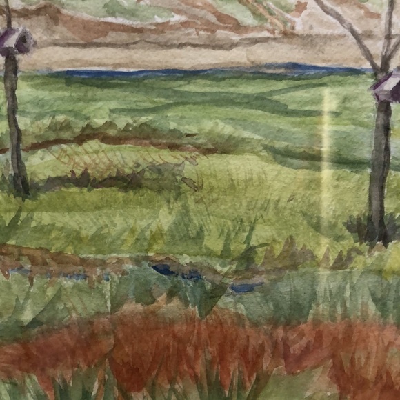 Original Plein Air watercolor painting Maine coast estuary dune hand painted - Picture 3 of 4